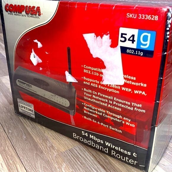 Router w/ AC Adapter Bundle vintage old computer 54Mbps Wireless G Broadband - Picture 1 of 5